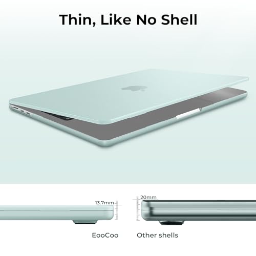 Image of EooCoo Compatible with Apple MacBook Air 13 inch Case M5 M4 M3 M2 2026 2025-2022,Ultra-Thin Cover for Mac Air 13.6 inch A3449 A3240 A3113 A2681,Translucent Matte Laptop Plastic Hard Shell Cover-Frost Sage
