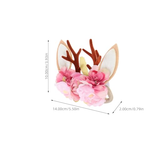 Lurrose 2pcs Baby Girl Flowers Headbands Christmas Antlers Headband Photography Hair Accessories for Infants Newborn Toddler4