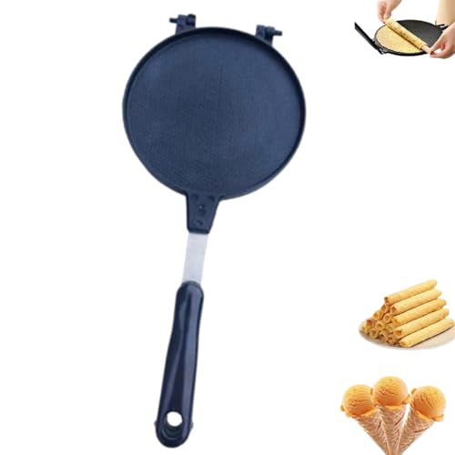 Crepera multifuncional antiadherente de doble cara con asa aislante, perfecta para panqueques, huevos, sándwiches, revestimiento libre de PFOA, fácil limpieza