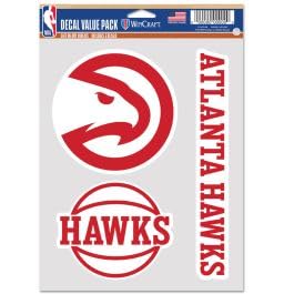 Autocollants multi-usage Atlanta Hawks NBA WinCraft lot de 3 stickers
