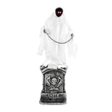 Haunted Hill Farm 4.2-Ft Animated Spectre on Tomb, Halloween Accessory, Scary Horror Movie Party Decoration, Creepy Ghost Prop, Spooky Occult Indoor DΓ©cor with Touch-Activated Lights & Sound
