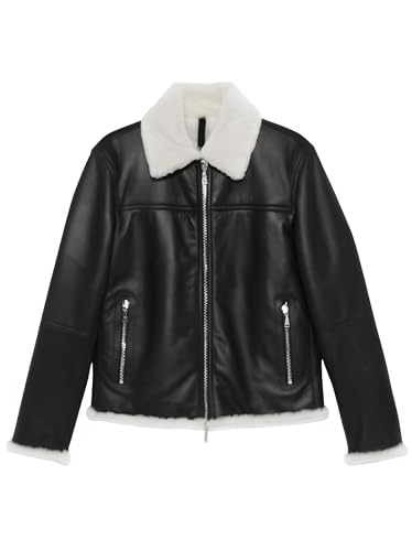 Blouson homme cuir faux chaud et isolant avec sa doublure fourrure artificielle