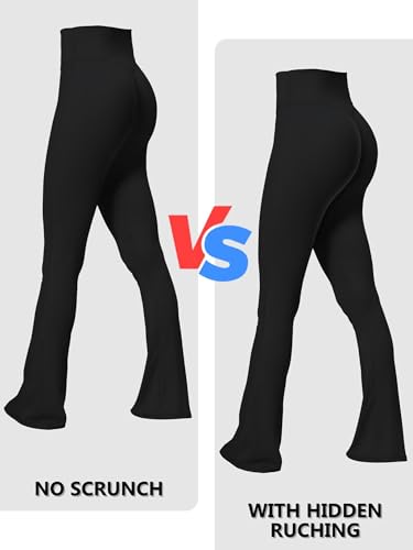 Sunzel Sunzfly No Front Seam Mini Flare Leggings for Women, Invisible Butt Scrunch Flared Yoga Pants with Tummy Control3