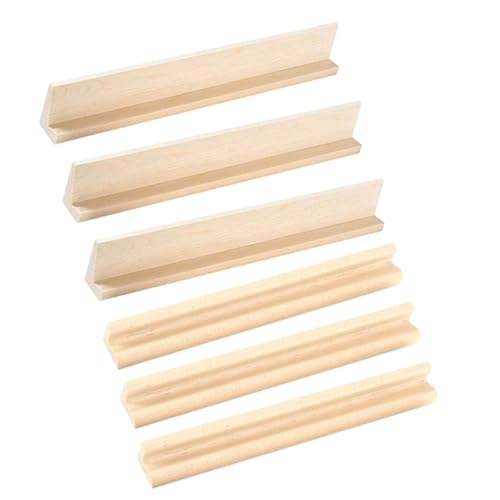 BESPORTBLE 6 Piezas Bases de Madera para Dominó y Soporte Versátil para Tren Mexicano y Exhibición de Fichas para Familiares y Manualidades Creativas