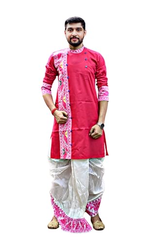 Image of Pure Cotton Full Sleeves Kurta with dupion silk Dhoti pant set (701)