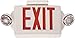 Lithonia Lighting Quantum LED Exit Sign/Emergency Light Combo, Exit Sign and Emergency Lights for Business, 2-Head Fixture, Red Letters, High Output Battery Backup, White (LHQM LED R HO M6)