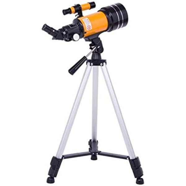 LYGXWJFC Lornetka dla dorosłych, teleskop astronomiczny, apertura 70 mm i ogniskowa 300 mm, powiększenie 150x, teleskop z regulowanym statywem i celownikiem, 3 okulary dla początkujących.