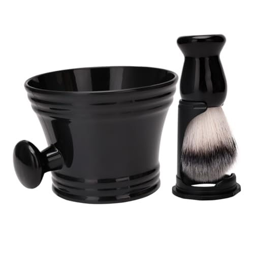 Ipetboom 1 Juego cepillo para barba Cuidado soporte para maquinilla de afeitar productos kit kit de herramienta para afeitar la barba hombres afeitándose el plastico Black