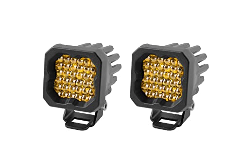 Diode Dynamics SSC1 Yellow Sport Standard LED Pod (pair), Flood w/Amber Backlight