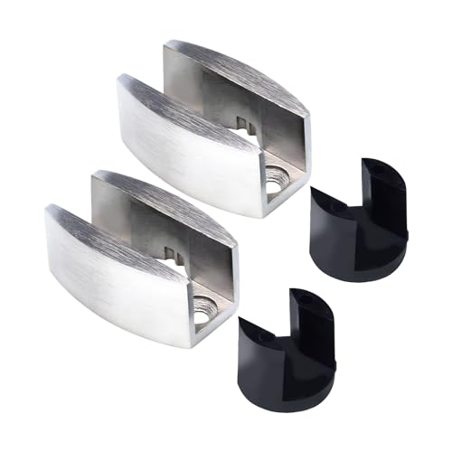 2 pièces Guide de sol pour porte coulissante en verre, guide de sol en acier inoxydable pour porte coulissante, guide de sol en acier inoxydable en verre sans...