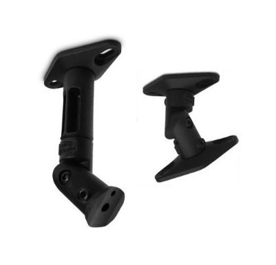 VideoSecu 2 Black Universal Satellite Studio Speaker Mounts Brackets for Walls or Ceilings MA6