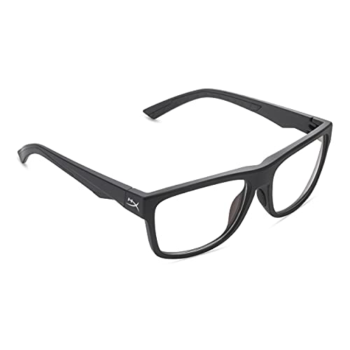 HyperX Spectre Mission - Gaming Eyewear, Blue Light Blocking, UV Protection, Crystal Clear Lenses, TR-90 Frame, Microfiber Pouch, Square Eyewear Frame - Black