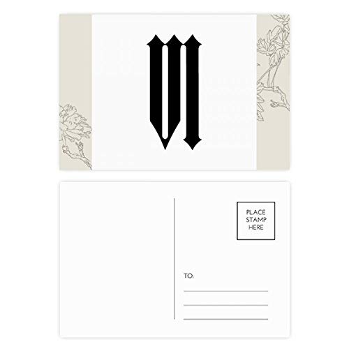 Cartes postales chiffres romains fleur noire pour décorer votre bureau ou correspondre