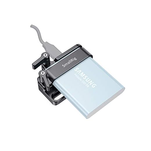 (Nueva Versión) SMALLRIG T5 SSD Mount Soporte de Montaje Compatible con Samsung T5 SSD, Adaptador de Montaje para Samsung T5 SSD Funciona con Jaula SMALLRIG para BMPCC 4K, 6K - 2245B