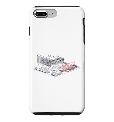 Image of RAM Card Wireframe Computer Motherboard IT Tech Geek Nerd Case for iPhone 7 Plus /8 Plus