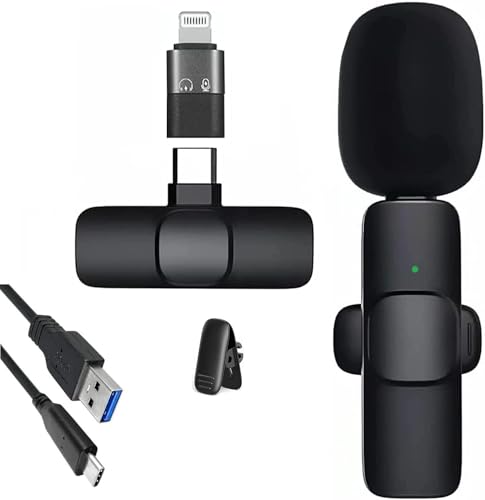 Image of BQYA K8 Wireless Microphone for Vlogging, Video Recording, Online Classes, Noise Cancellation, Type-C Android & iPhone, Plug /Play and Play /No Bluetooth