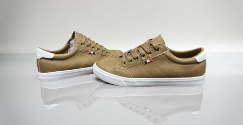 Image of Classic Canvas Sneakers, Casual Lace-Up Shoes with Green Sole, Unisex Fashion Trainers Shoes