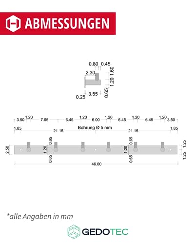 Gedotec Design appendiabiti parete in acciaio