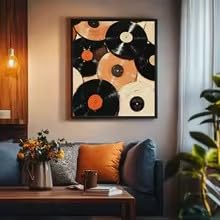 LMAIWANG Eklektyczna dekoracja ścienna inspirowana płytami winylowymi w stylu vintage, modna sztuka, plakat retro z nadrukiem, oryginalne wydruki, plakat muzyczny do domu (80 x 120 cm/bez ramki)