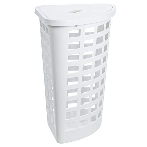Plast Team Boston Panier à Linge d'angle Blanc Taille Unique 54 l