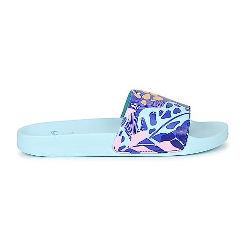 Image of YOHO Tropica Printed Comfortable Women Slides | Stylish Rainy Footwear & Waterproof Monsoon Sandals | Soft Inner Lining On Strap