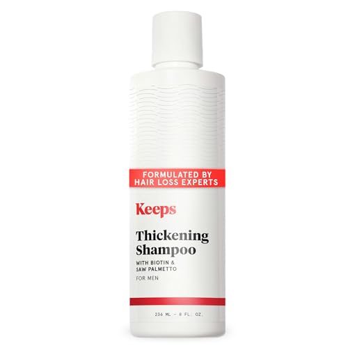 Keeps Men’s Hair Loss Shampoo with Biotin - Anti-Thinning & Hair Growth Shampoo for Men - DHT Blocker with Saw Palmetto & Caffeine for Fuller, Thicker Looking Hair - Color-Safe Products