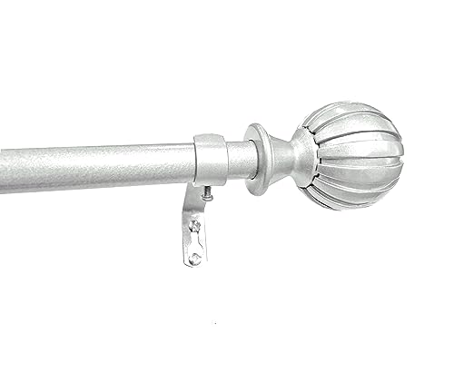 Yafa Home Fashion Adjustable Curtain Rod For Windows, 3/4 Inch Pole Single Curtain Rod With Ball Finials, All Hardware Included. cover