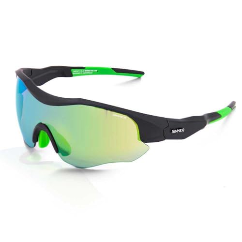 Sinner Triple II-Matte Black-SINTRAST Cycling Gafas de Sol, Adultos Unisex, Multicolor (Multicolor), Talla Única