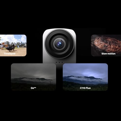 Image of SJCAM C110 Plus Action Camera with 4K Video, Gyro Stabilization, and Audio Recording, Bundle Including: 64GB Micro SD Card, Card Reader, Card Wallet, and USB‑C Adapter