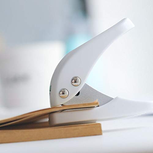 Aooba Mini Hole Puncher, 10 Sheets Punch Capacity, Single Ring Cute Handheld Hole Punches for Paper, Scrapbooks Paper, Crafts, Stationery, Gift Bags (White)