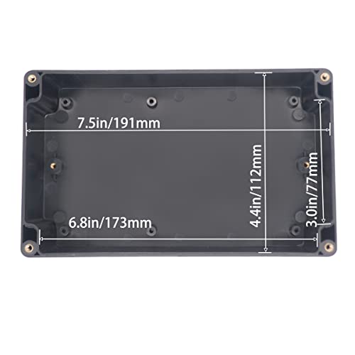 Image of Watertight Junction Box, IP67 Waterproof Project Box Durable ABS Plastic Electronic Enclosure Case for DIY Electrical Project Black 7.87 inch x 4.72 inch x 2.20 inch(200 x 120 x 56 mm)