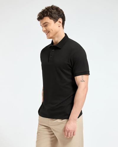 Image of Wellbi Eco-Friendly Bamboo Polo T Shirt | Mens Stylish Casual Regular Fit | Comfortable Soft | Trendy Breathable Lightweight | Quality Modern Essential Fashion