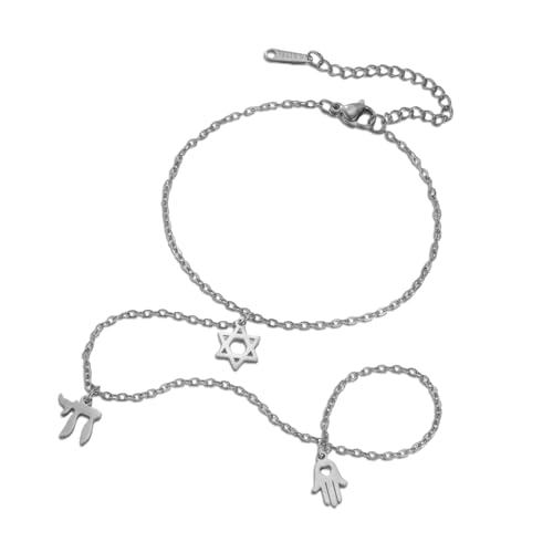 Bracelet étoile de David en acier inoxydable durable et chic pour femme