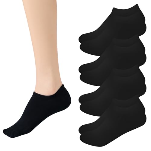 Sunm Boutique No Show Socks Womens Low Cut & Non Slip, Invisible Liner, Soft & Stretchable, Flat Boat Line 4 Pairs