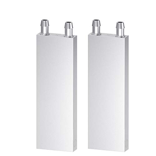 Clyxgs CLDIY - Blocco di raffreddamento ad acqua, in alluminio, sistema di raffreddamento ad acqua liquida, per PC, dissipatore di calore Endothermic Head argento (40 mm x 160 mm x 12 mm), 2 pezzi