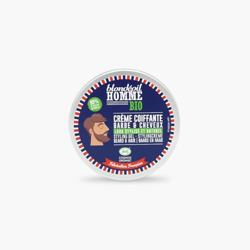 Blondépil Homme - Crema para Peinar Hombre. Barba y Cabello. Acabado Natural y Mate. Cuidado barba hombre. Lote de 2. Tarro de 75ml.
