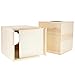 Juvale Wooden Tissue Box Cover - 5 x 5.5 in, Tan, 2 Pack - Paintable DIY Decoupage Craft Box & Blank Square Tissue Holder for Unfinished Wood Crafts