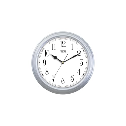 Image of Ajanta Home Decor Clock 12 Inch (310mm) Silver | Stylish Silent Sweep Wall Clock | Luxury Modern Design | Model 4067