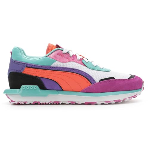 PUMA Womens City Rider Hypnotize Lace Up Sneakers Shoes Casual - Pink, White - Main Image