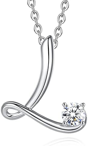 Eusense Initial Necklace Letter Pendant Silver 925 Alphabet Jewellery for Women Girls