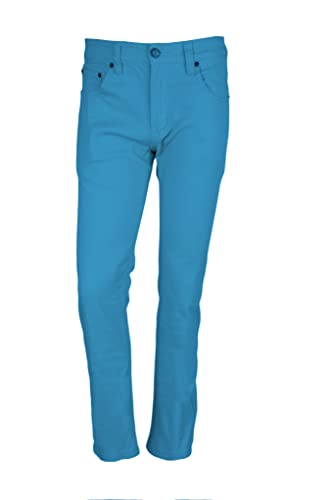 Minimal Apparel Men's Trendy Skinny Slim Fit Jeans, Turquoise, 34W30L