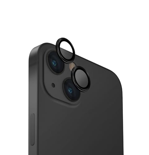 UNIQ Optix Protecteur d'objectif compatible avec iPhone 15 et iPhone 15 Plus (Noir)