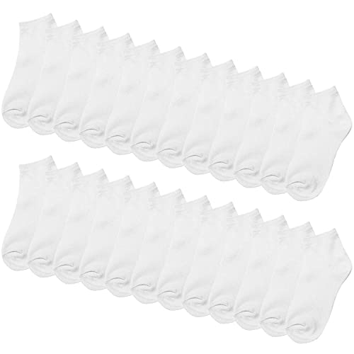 Falari 24-Pack Newborn Sock Infant Baby Boy Girl Socks 0-6 Month (White)