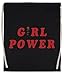 Luxogo Girl Power Kordelzug Schwarz Sporttasche Unisex Drawstring Bag Gym