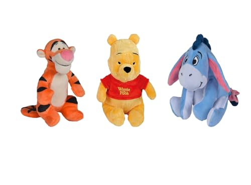 Whitehouse Leisure Winnie Pooh - Conjunto de 3 peluches de Winnie Pooh+Tigger+I-Aah de peluche de 18 cm (pacote com 3 personagens)