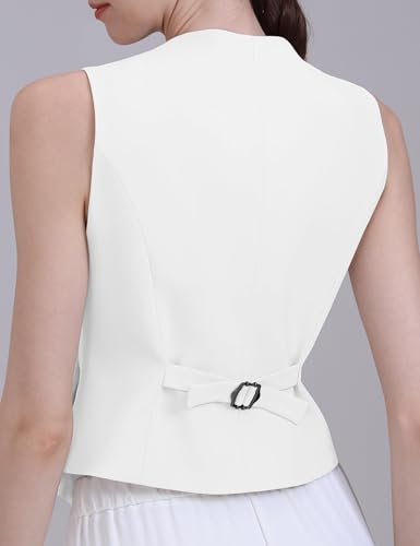 Foucome Vest for Women V Neck Button Up Asymmetrical Hem Dressy Casual Suit Vest Waistcoat3