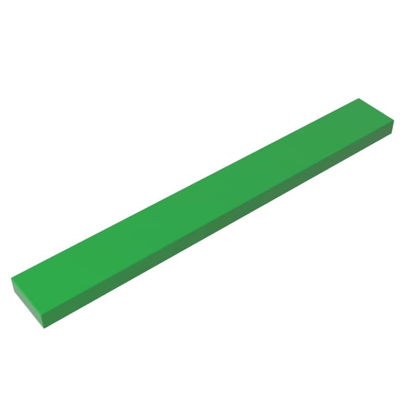 XYEIUGO 4162 Foundation Plate Tile 1x8 with Groove, Bright Green, 50 PCS — image 1