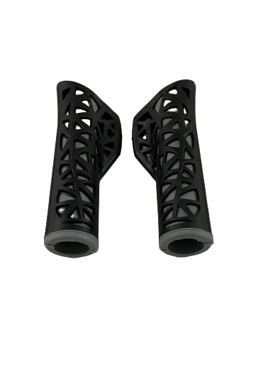 Image of Shrenik Cycle Handle Grip 12.5cm Length Dual Soft Rubber Non Toxic Anti-Slip MTB /City Bicycle Bike (Black-Grey)