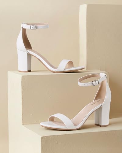 Image of Ankis Heels for Women Open Toe Ankle Strap Chunky Heel Sandals 2.75 Inch