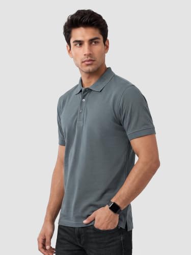 Image of Beyoung Imported Poly Regular Fit Solid Polo Tshirt for Men | Collar Tshirt | Half Sleeves | Solid Casual T-Shirt